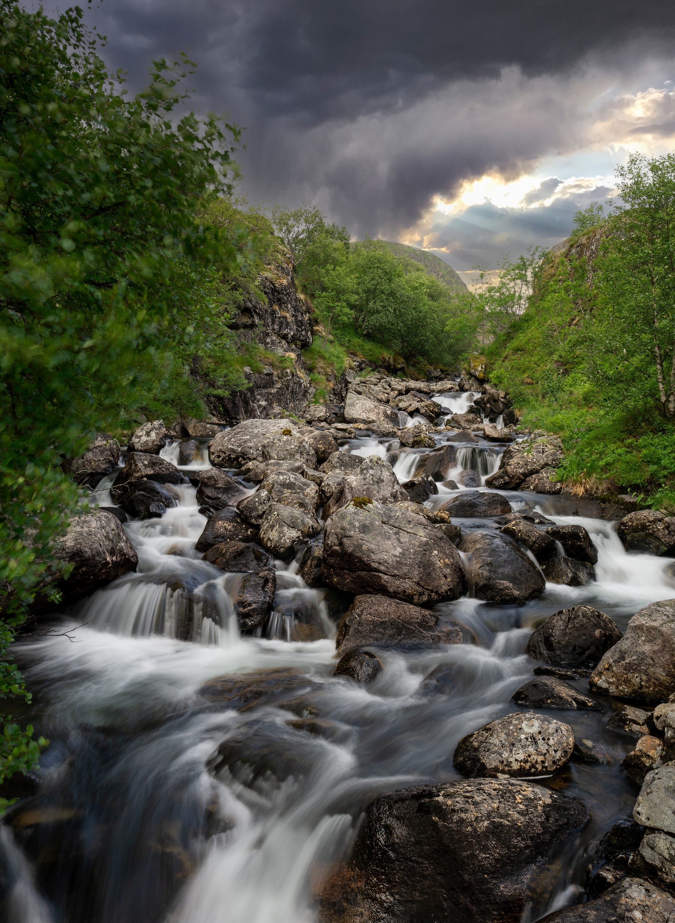 Water over stone — Lofoten Islands, Norway